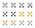 Rating five star icon set