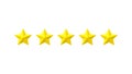 Rating five stars motion graphics on a white background 4K.