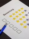 Rating with five stars selection