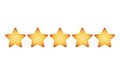 Rating gold star. Feedback, reputation and quality concept. Five stars customer product review rating review flat icon