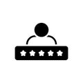 Black solid icon for Rating, ranks and satisfaction Royalty Free Stock Photo