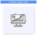 Rating line icon. Editable illustration