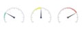 Rating Meter. Set of measuring speedometer. Barometer icon. Measuring instrument concept. Vector illustration