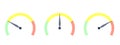 Rating Meter set. Set of measuring speedometer. Barometer icon. Measuring instrument concept. Vector illustration