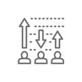 Rating of political candidates, social poll of voter line icon.