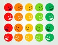 Rating and Ranking Levels of Satisfaction. Colored Round Faces Depicting Emotions