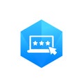 Rating, ranking vector icon with laptop