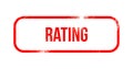 rating - red grunge rubber, stamp