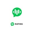 Rating review icon. Online consultation app interface logo. Chat bubble, speech balloon. Customers consulting website