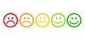 Rating satisfaction feedback in form of emotions excellent good normal bad awful