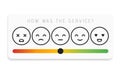 Rating satisfaction. Feedback in form of emotions. Excellent, good, normal, bad awful Vector Royalty Free Stock Photo