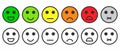 Rating satisfaction. Feedback in form of monochrome and colorful emotions, emojis