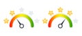 Rating scale. Service Rating signs. Service satisfaction stars. Vector icons