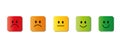 Rating smiley faces red to green quadrat