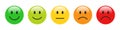 3D Rating Emojis set. Feedback emoticons collection. Excellent, good, neutral, bad and very bad emojis.