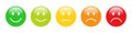 3D Rating Smiling emojies with white eyes colour. Flat icon set of rating and feedback emoji icons. Royalty Free Stock Photo