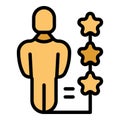 Rating staff icon vector flat