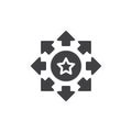 Rating star with arrows around vector icon Royalty Free Stock Photo