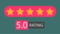Rating stars badges. 5 stars rating. User reviews and feedback concept. Vector illustration Royalty Free Stock Photo