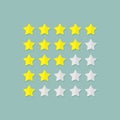 Rating stars in flat style. Design element Vector illustration Royalty Free Stock Photo