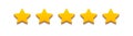 Rating stars gold realistic style for feedback