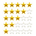 Rating stars golden vector symbols icons Royalty Free Stock Photo