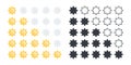 Rating stars icons set. Product rating or customer review with gold stars and black stars. Vector icons Royalty Free Stock Photo