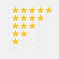 Rating Stars Icons Set Vector Light Neumorphic Design Elements On White Background