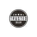 Rating Stars with Vintage Circle for Minimalist Trusted Seller Stamp Icon Logo applied for the online shopping logo.