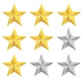 Rating stars on white