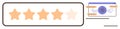 Rating System with Five Stars and Tech Interface for Feedback and Analysis Royalty Free Stock Photo