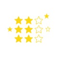Rating System Icon Illustration with Gold Solid and Outline Stars on White Royalty Free Stock Photo