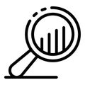 Rating under magnifier icon, outline style Royalty Free Stock Photo