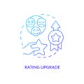 Rating upgrade blue gradient concept icon