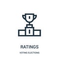 ratings icon vector from voting elections collection. Thin line ratings outline icon vector illustration