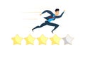 Ratings, reviews of customers or business ideas and investment ratings. Businessmen have added a golden yellow star for their