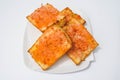 Ration of bread with tomato typical of Catalonia