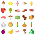 Ration icons set, cartoon style Royalty Free Stock Photo