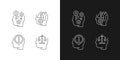 Rational and emotional mindset linear icons set for dark and light mode