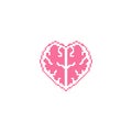 Rational love, brain heart. Pixel art line icon vector icon illustration