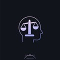 Rational thinking and rationality icon, vector