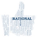 Rational typography word cloud create with the text only. Royalty Free Stock Photo