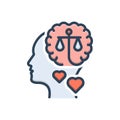 Color illustration icon for Rationality, judgement and feeling