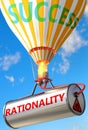 Rationality and success - pictured as word Rationality and a balloon, to symbolize that Rationality can help achieving success and