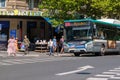 RATP bus on Boulevard Saint-Michel in Paris Royalty Free Stock Photo