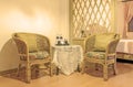 Rattan armchair furniture. Royalty Free Stock Photo