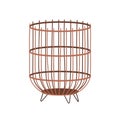 Rattan basket, trendy home interior storage, basketwork. Empty basketry, natural wickerwork, big deep tall vine wicker