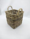 Rattan Box Basket With Handle Royalty Free Stock Photo