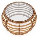 Rattan coffee table. 3D graphic