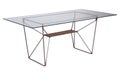 Rattan table with a glass table-top